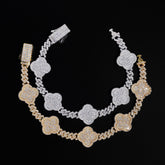 GL Iced Out VVS Moissanite 18mm Clover Bracelet